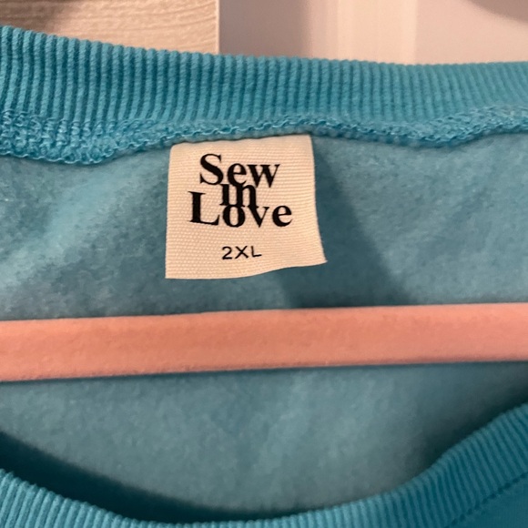 Sew In Love Turquoise Crew Neck Sweater - Picture 2 of 3